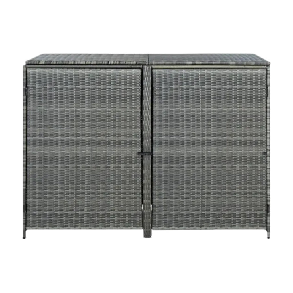 ラタン製の収納ボックス - 屋外やバルコニーでの使用に適したデザイン - プラスチック素材 - 120 x 60 x 85